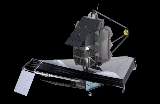 詹姆斯·韦伯太空望远镜(JWST或Webb)， 3d插图，这张照片的元素是由美国宇航局提供的图片下载