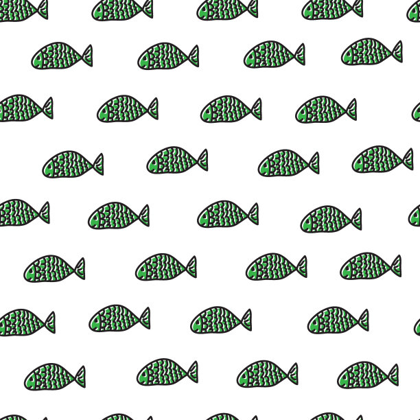 鱼类游泳。无缝模式。图片下载