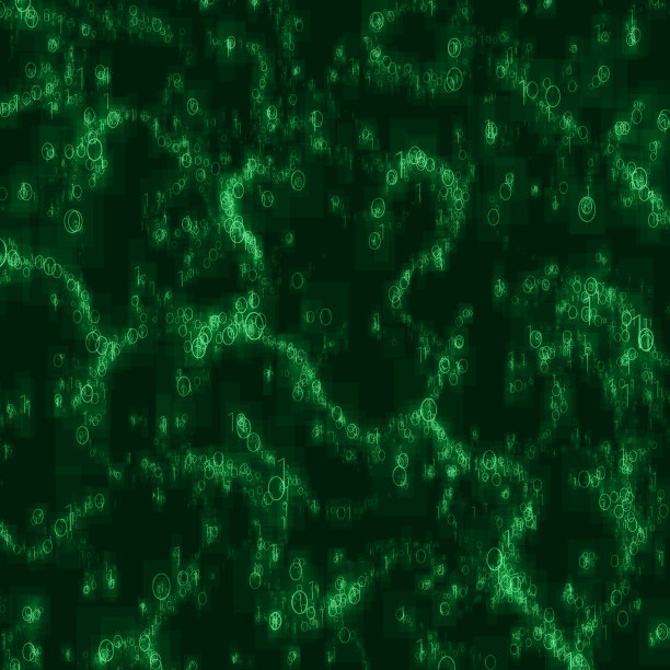 向量抽象大数据可视化。蓝色的数据流作为数字字符串。信息代码表示。密码分析。比特币,区块链转移。编码数据流。图片下载