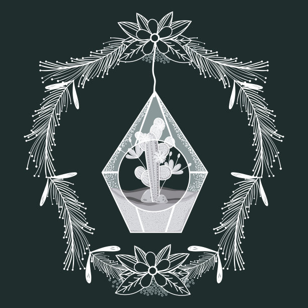 水晶玻璃迷你花园图片下载