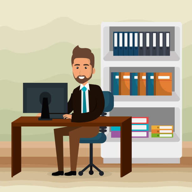 办公室中优雅的商人场景图片下载