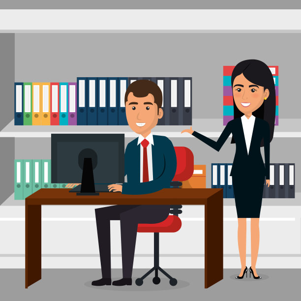 优雅的商务人士在办公室的场景图片下载