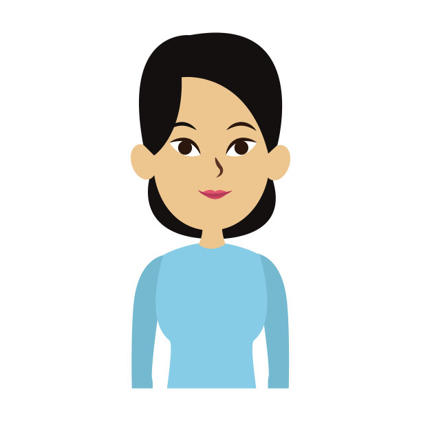 年轻女子卡通图片下载