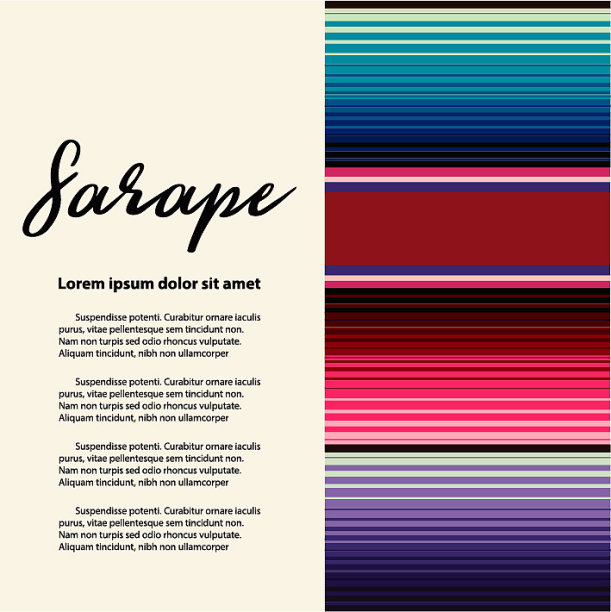 色彩丰富的墨西哥传统Sarape构图-复制空间图片下载