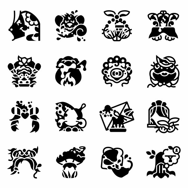 矢量爱丽丝仙境图标集图片下载