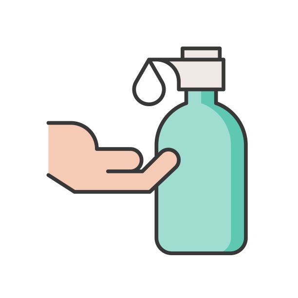 手拿泵瓶，填满轮廓图标图片下载