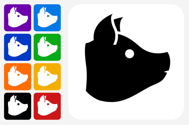 猪头图标方形按钮设置图片下载