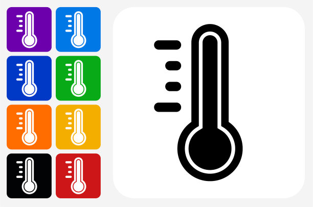 温度计图标方形按钮设置图片下载