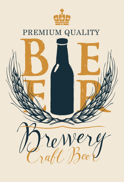 带瓶子和小麦穗的手工啤酒横幅图片下载