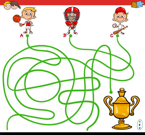 路径迷宫游戏与孩子和运动图片下载