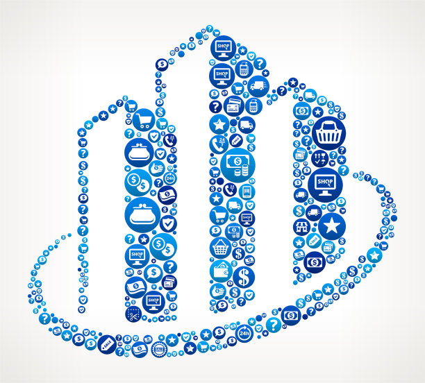 城市景观建筑购物和电子商务背景模式图片下载