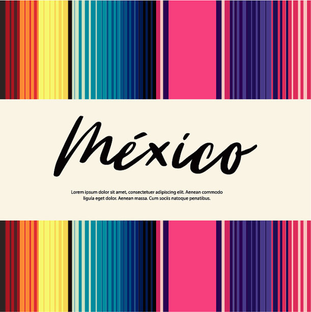 色彩丰富的墨西哥传统Sarape构图-复制空间图片下载