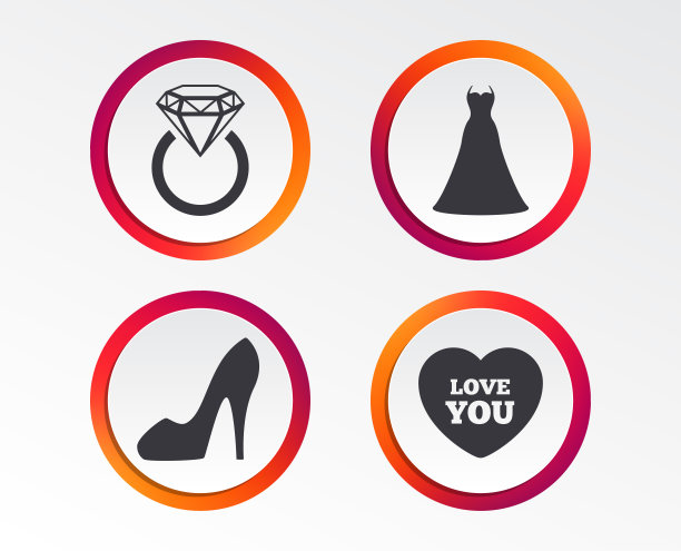 婚纱图标。女鞋的象征。图片下载