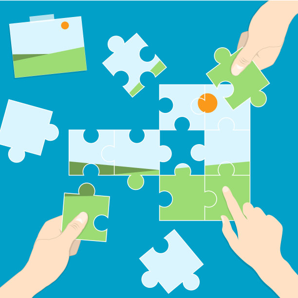 玩拼图照片向量图片下载