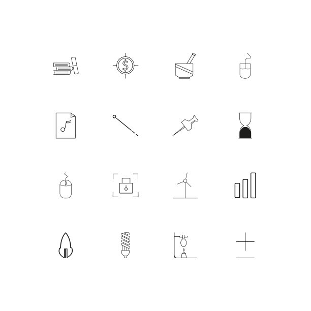 教育和科学线性瘦图标集。勾勒出简单的矢量图标图片下载