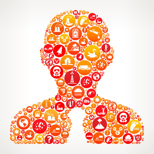 气候变化矢量图标图案中的男人头像图片下载