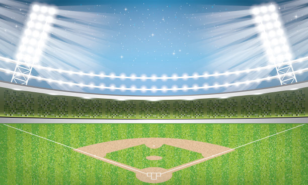 霓虹灯棒球场。竞技场。图片下载