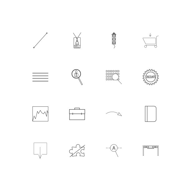 业务线性瘦图标集。勾勒出简单的矢量图标图片下载