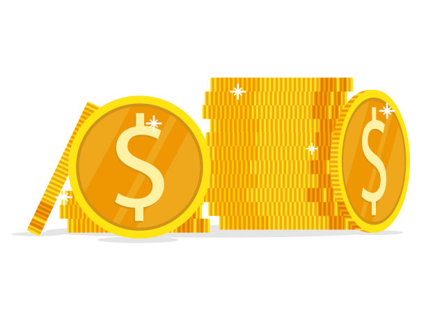 堆叠金币美元向量图片下载