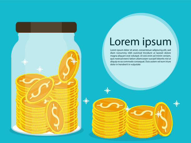 罐子金币美元节省矢量图片下载