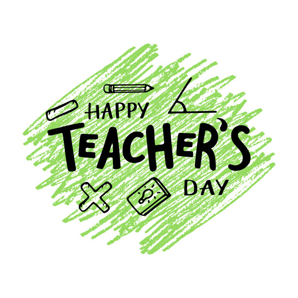 矢量插图的“教师节快乐”字母图片下载