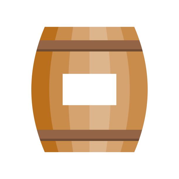 木桶图标为啤酒或葡萄酒，平面风格矢量图片下载