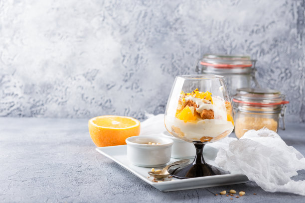 健康分层甜点松糕素材图片