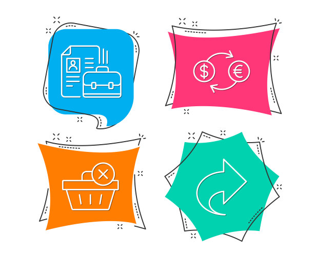 删除购买，货币兑换和空缺图标。分享的迹象。图片下载