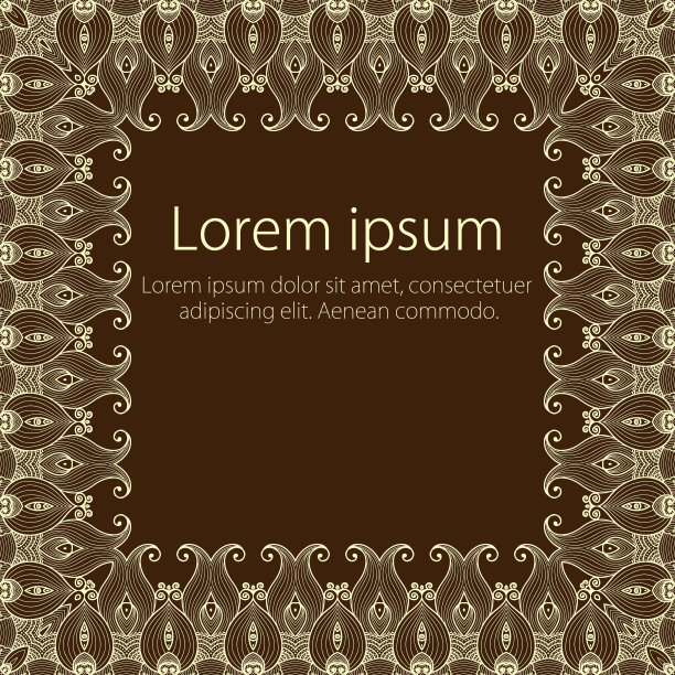 矢量细花方框。用于请柬和卡片的装饰元素。边界元素图片下载