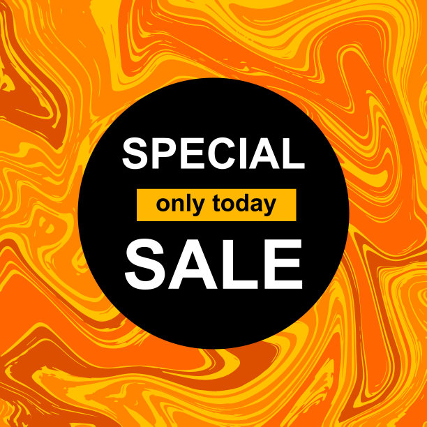 矢量插图。有特价的圆形横幅。只有今天的销售卡有框架火图形像大理石的效果。模板图片下载