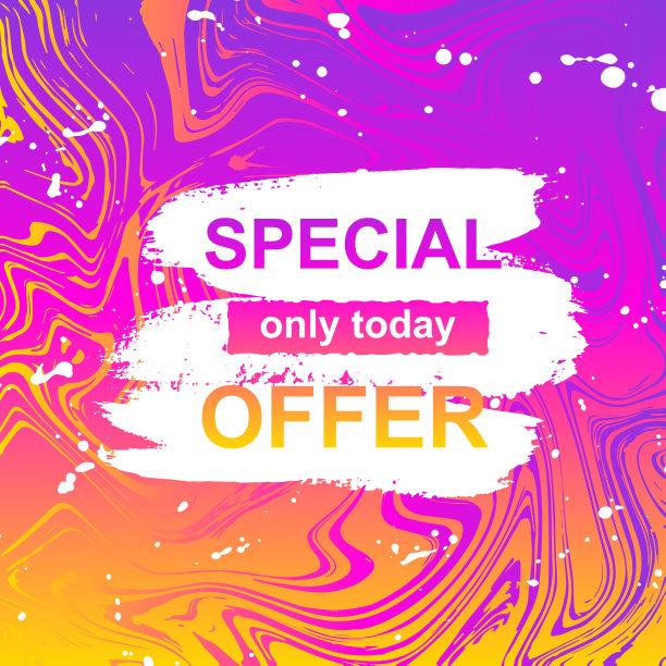 矢量插图。夏季卡上手绘颜料和大理石污渍效果。亮卡优惠。模板梯度海报销售为今天图片下载