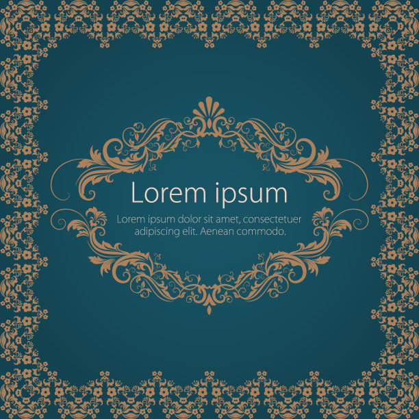 矢量细花方框。用于请柬和卡片的装饰元素。边界元素图片下载