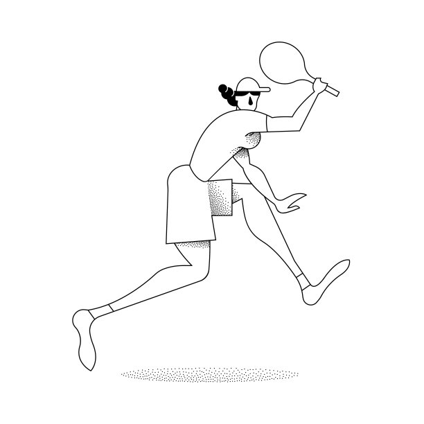 轮廓风格的网球少女图片下载