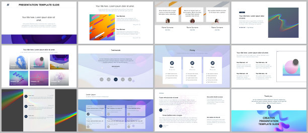 最小演示，投资组合模板。白色背景上的简单元素。宣传册封面矢量设计。用于传单、传单、小册子、报告、市场营销、广告的演示幻灯片。素材图片