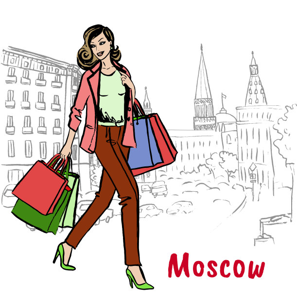 莫斯科一个拿着购物袋的男人图片下载