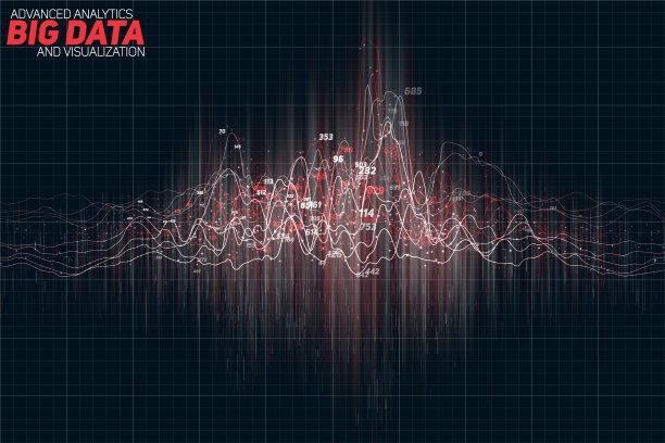 矢量抽象丰富多彩的金融大数据图形可视化。未来的信息图美学设计。视觉信息的复杂性。错综复杂的数据线程图表。业务分析图片下载