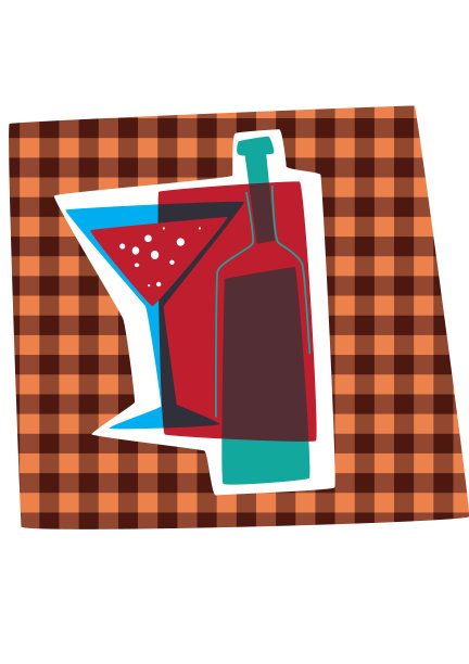 葡萄酒瓶插图与佳酿的味道图片下载