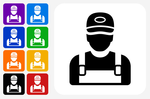 工人图标方形按钮设置图片下载