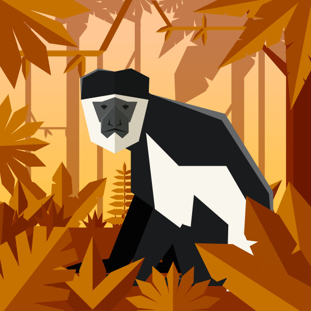 平坦的几何丛林背景与疣图片下载