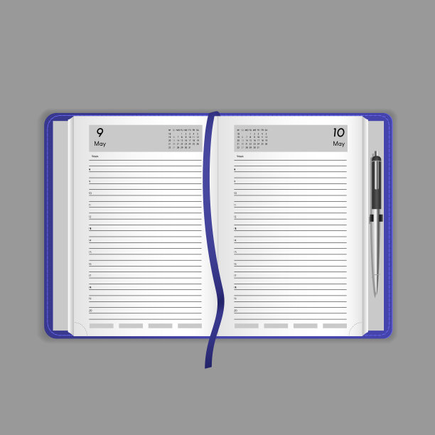 模板，布局，现实笔记本，组织者，记事本，办公室书，与书签图片下载