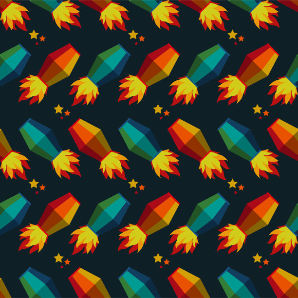 节日朱尼娜飞灯无缝图案图片下载