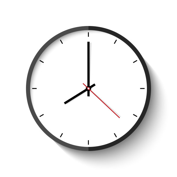 矢量插图，时钟图标孤立在白色背景。图片下载