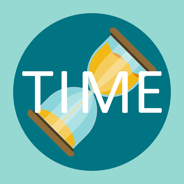 沙漏时间概念logo平面矢量图片下载