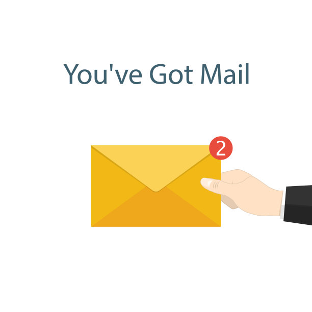你有邮件，手持邮件通知向量图片下载