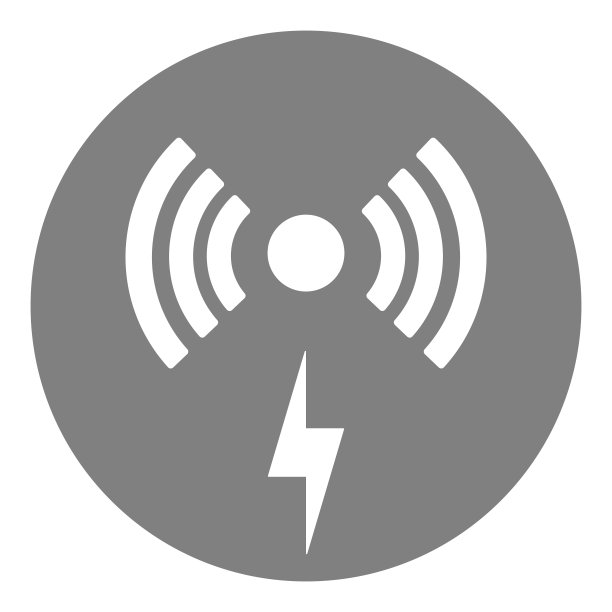 智能手机无线充电器站牌。矢量图标素材图片