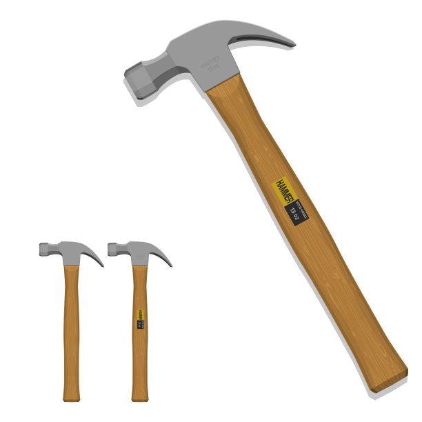 透明背景上的孤立锤。本收藏品有标记锤和无标记锤图片下载