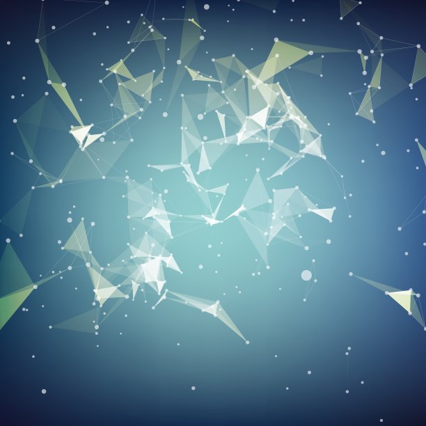 摘要矢量网格背景。在空间中飞行的混沌连接点和多边形。飞扬的瓦砾残片。未来技术风格卡。线、点、圆、面。未来的设计。图片下载