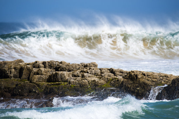 有波浪的海滩景观图片下载