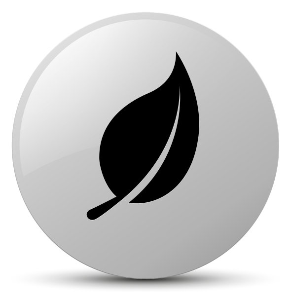 叶子图标白色圆形按钮图片下载