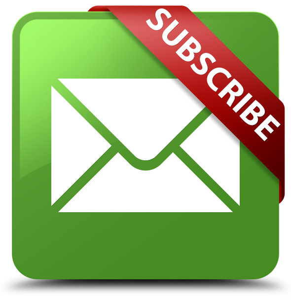 订阅(电子邮件图标)软绿色方形按钮红丝带在角落图片下载